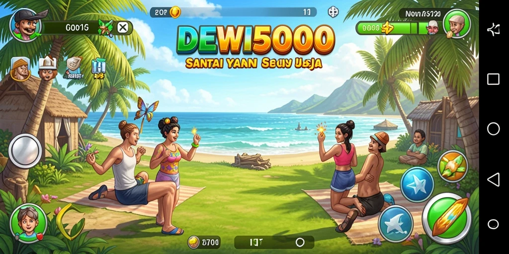 Screenshot DEWI5000 menampilkan pengalaman bermain yang menyenangkan dan santai.