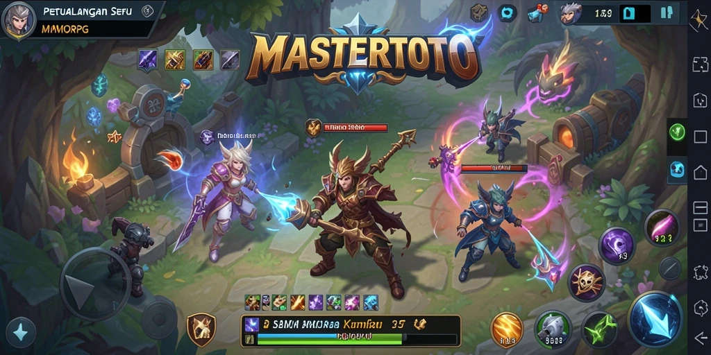 Menampilkan gameplay seru dalam petualangan MMORPG MASTERTOTO.