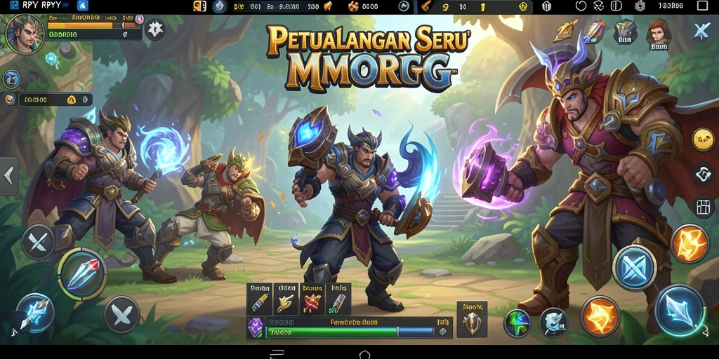 Gameplay seru di dunia fantasi RPYYY dengan pemain berinteraksi.