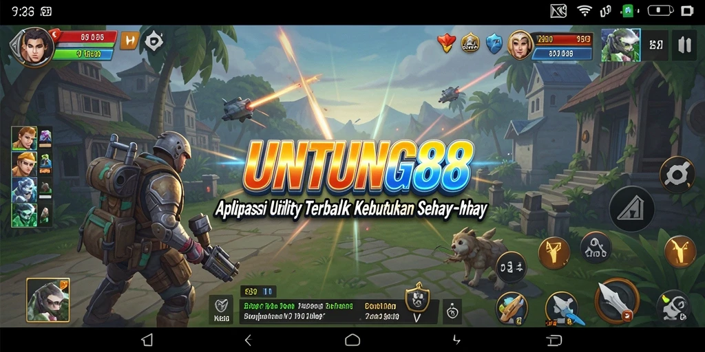 Tampilan utama UNTUNG88 menunjukkan berbagai fitur utilitas yang tersedia.
